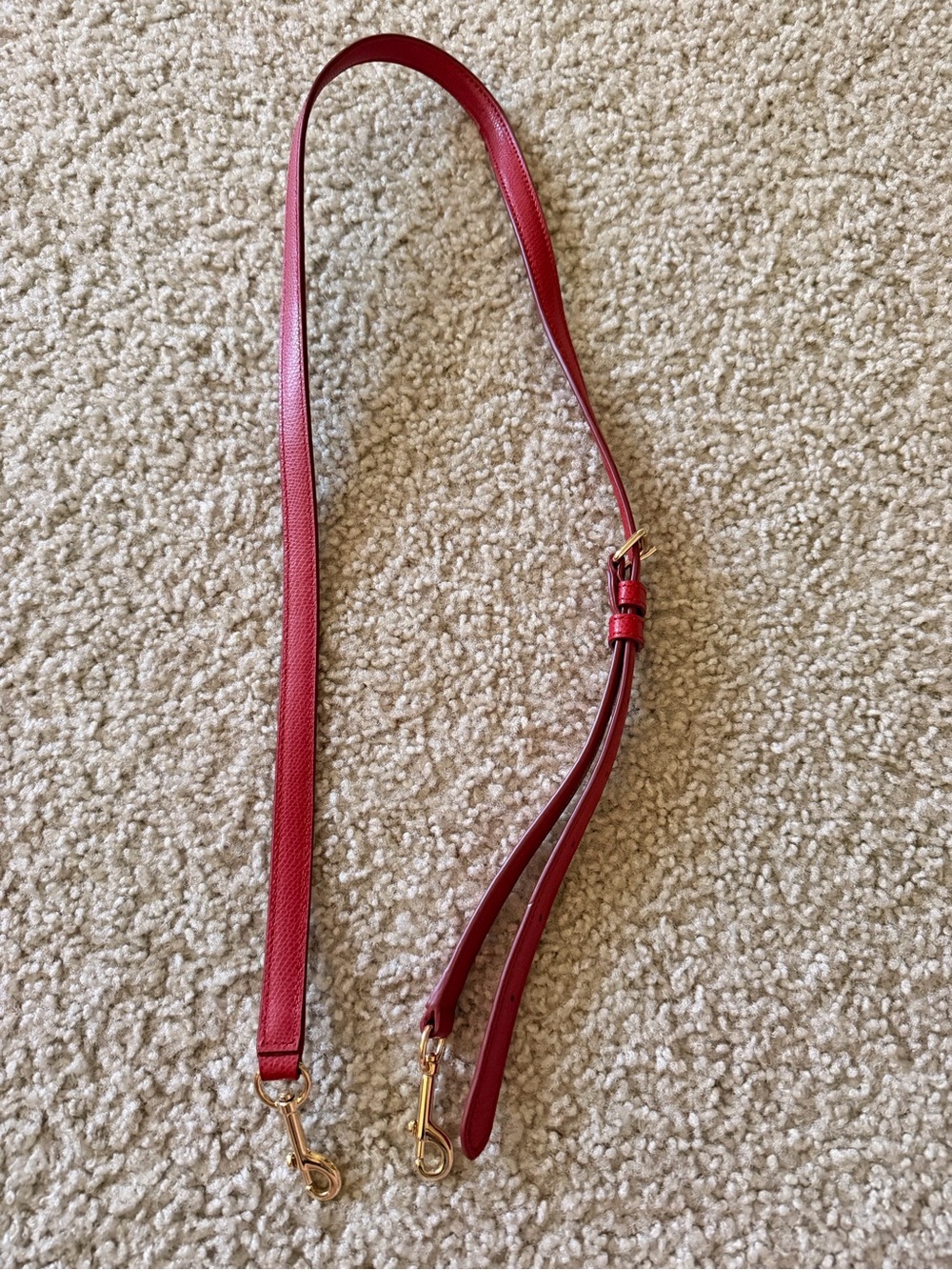 Coach Red Leather Crossbody Strap with Gold Hardware